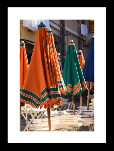 Patio Umbrellas in Cinque Terre, Italy Original Photograph by Kim A. Bailey