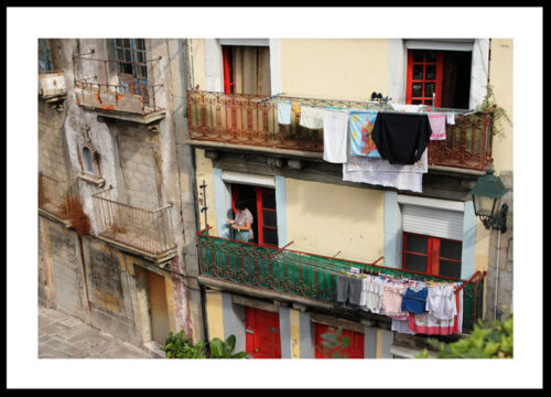 Portuguese Woman Hanging Laundry, Original Photograph by Kim A. Bailey