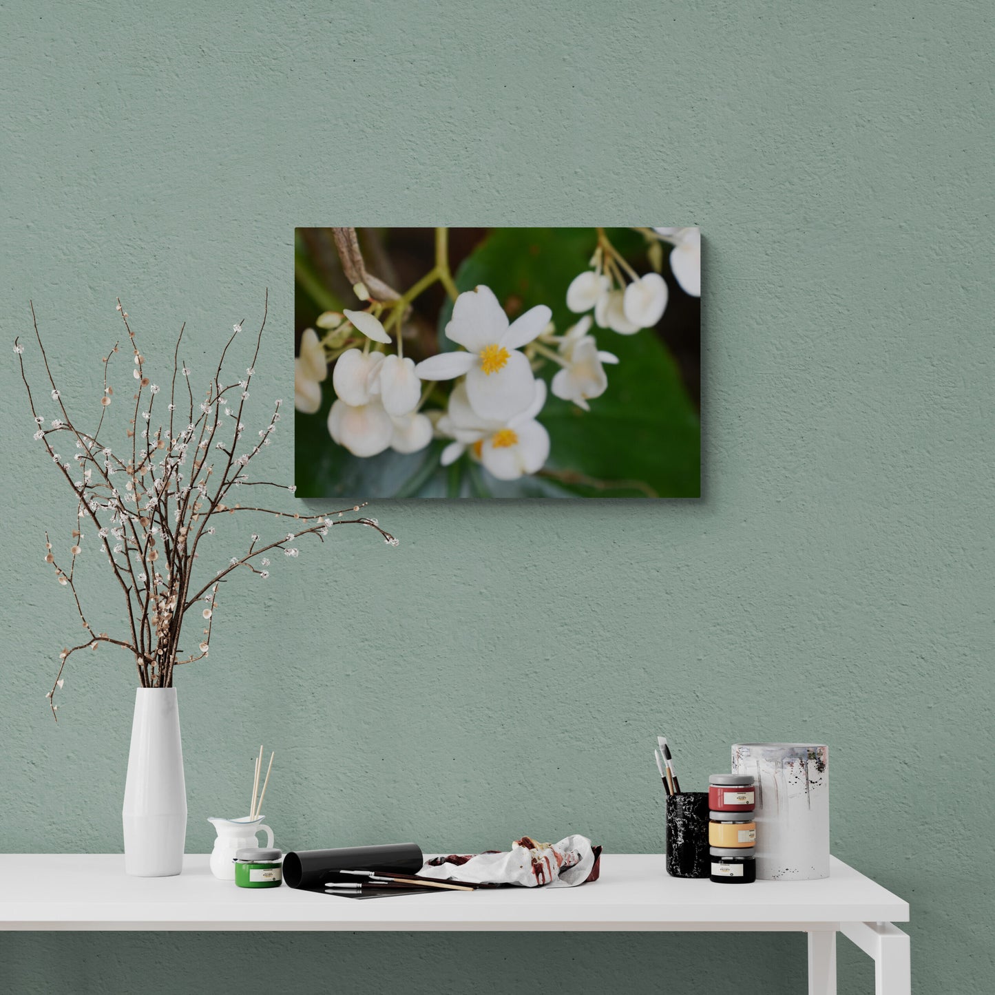 White Begonia, Original Photograph by Kim A. Bailey