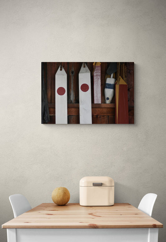 Wooden Buoys Original Photograph by Kim A. Bailey Hanging in a Kitchen