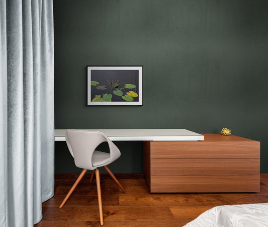 Yellow Water Lily in Calm Water, Original Photograph by Kim A. Bailey