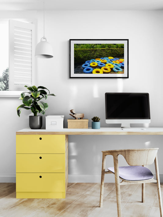 Yellow_and_Blue_Tubes Original Photograph by Kim A. Bailey