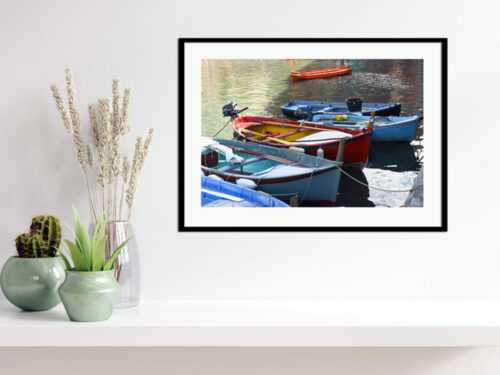 Bring Italian Coastal Charm Home – Fishing Boats Photography "Fishing Boats in the Bay" image 1