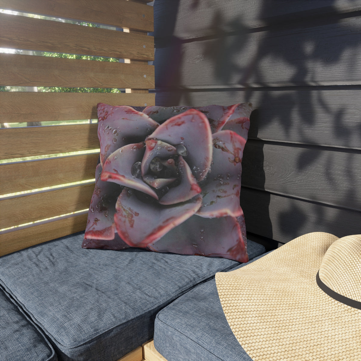 Outdoor Pillow "Red Succulent" by Kim A. Bailey - Choice of 4 sizes