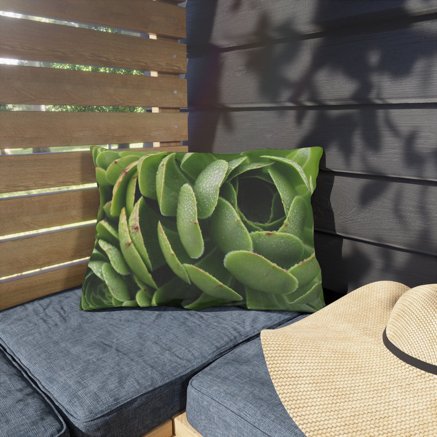 Outdoor Pillow "Green Succulents"  Choice of 4 sizes