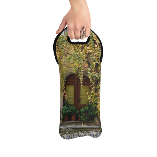 Wine Tote Bag, "Vines Over Door" Photograph by Kim A. Bailey