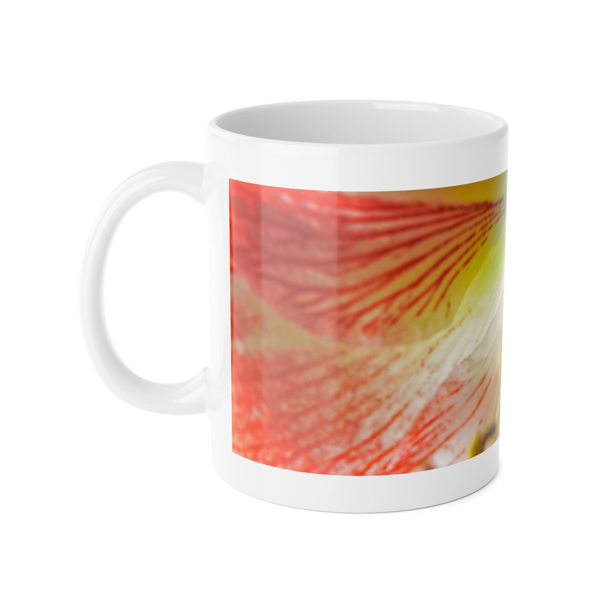 White Ceramic Mug, 11 oz "Amaryllis" by Kim A. Bailey