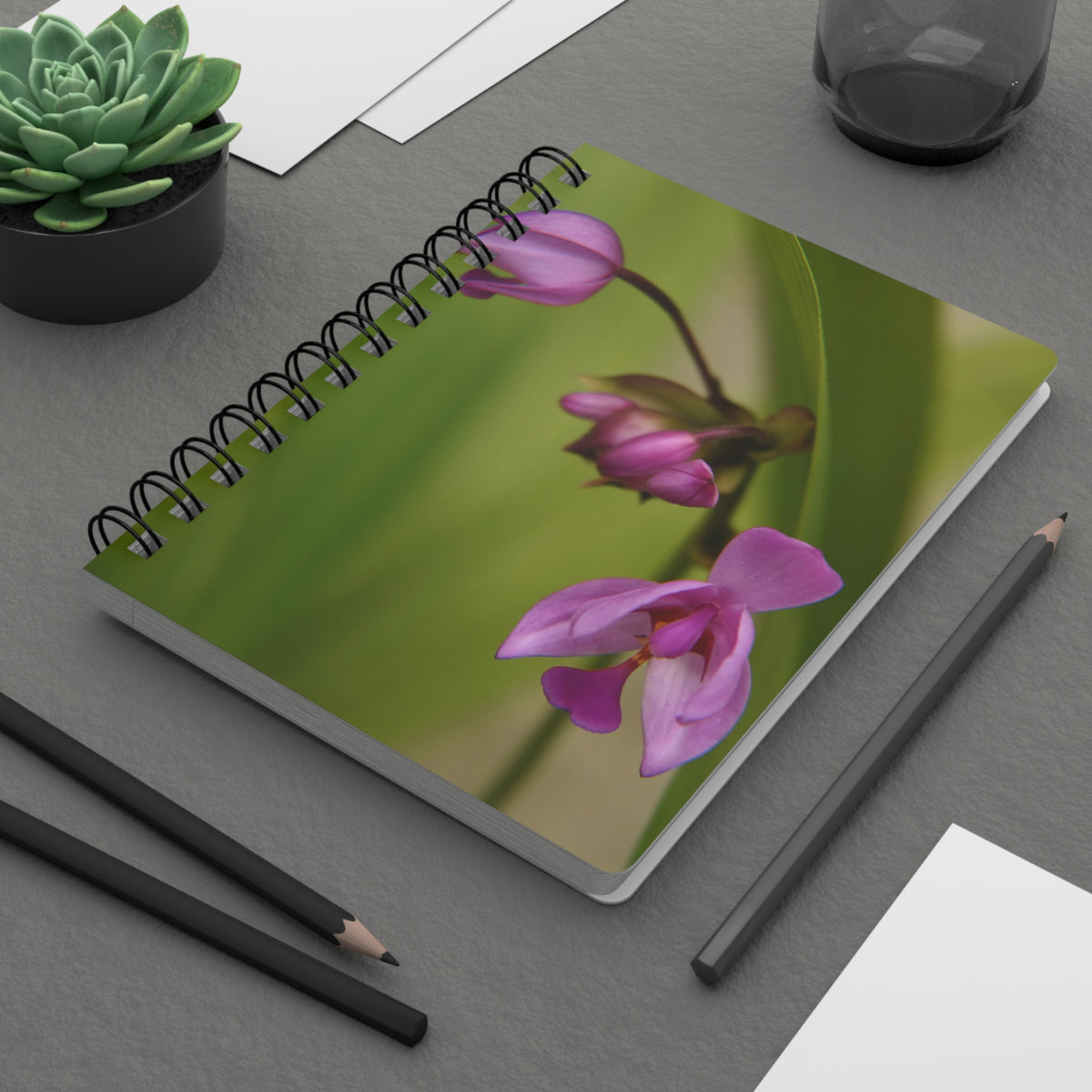 Spiral Notebook - Ruled Line " Tiny Ground Orchid" by Kim A. Bailey