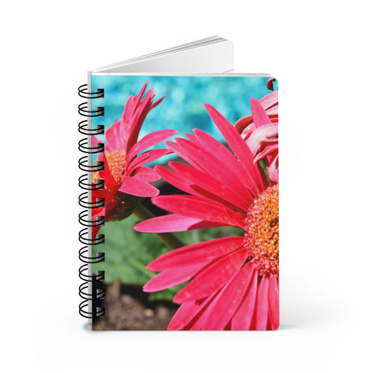Spiral Notebook "Pink Daisies" Photograph by Kim A. Bailey