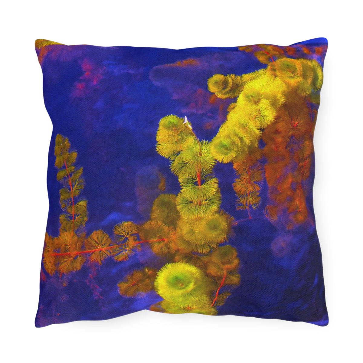 Outdoor Pillow "Purple and Yellow" Choice of 4 sizes