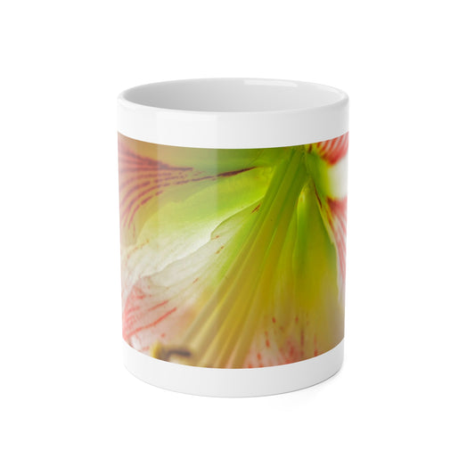 White Ceramic Mug, 11 oz "Amaryllis" by Kim A. Bailey