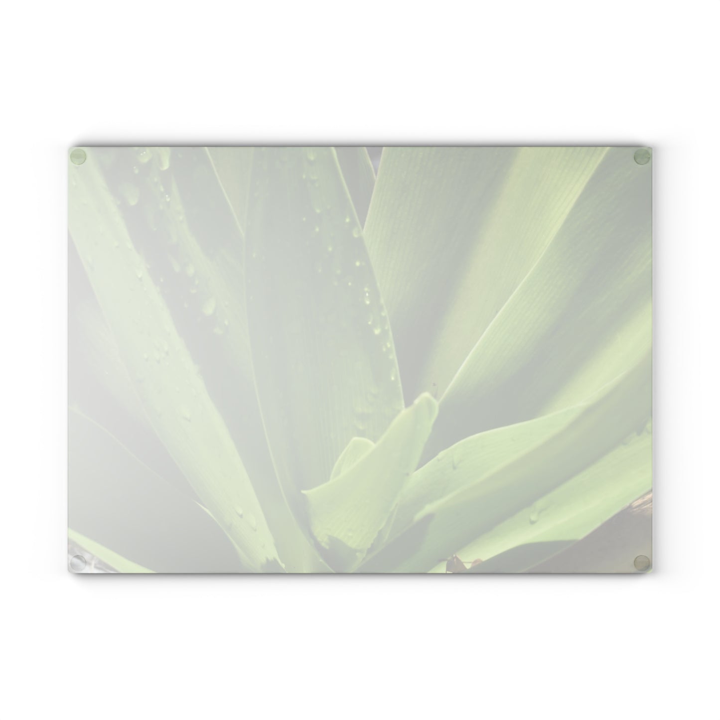 Green Leaf Pattern Glass Cutting Board - Green Kitchen Decor