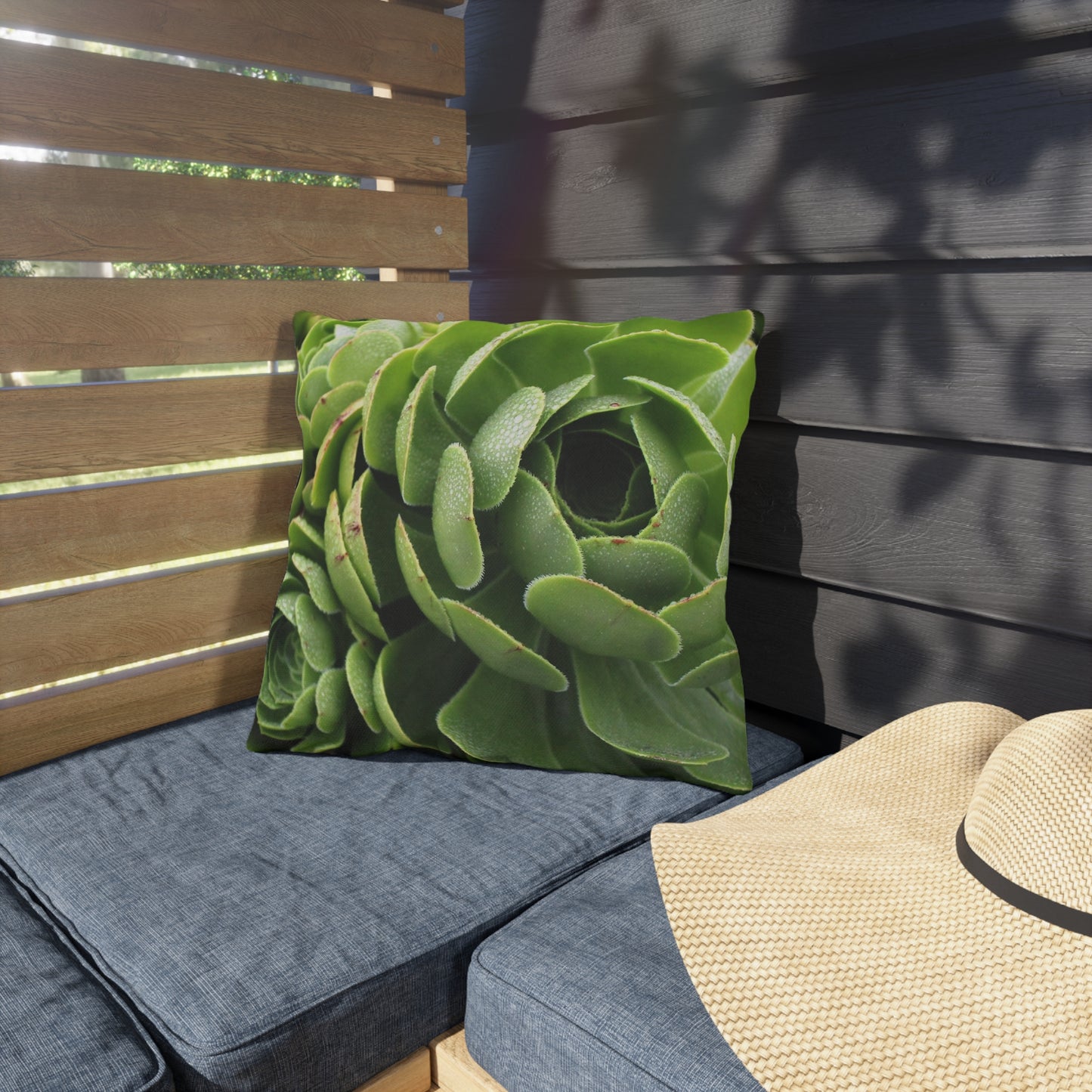 Outdoor Pillow "Green Succulents"  Choice of 4 sizes