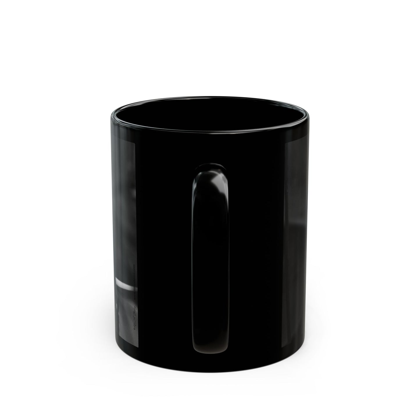 Black Floral Photo Mug — Monochrome Alligator Lily Coffee Cup (11oz/15oz)