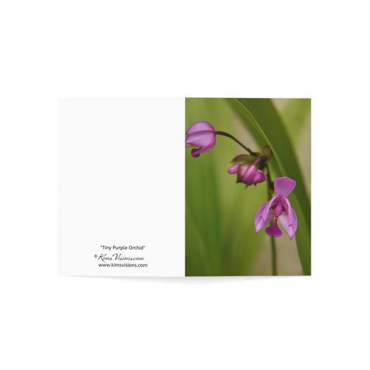 Tiny Purple Orchids Photographic Note Cards (1, 10, 30, and 50 pcs.), by Kim A. Bailey