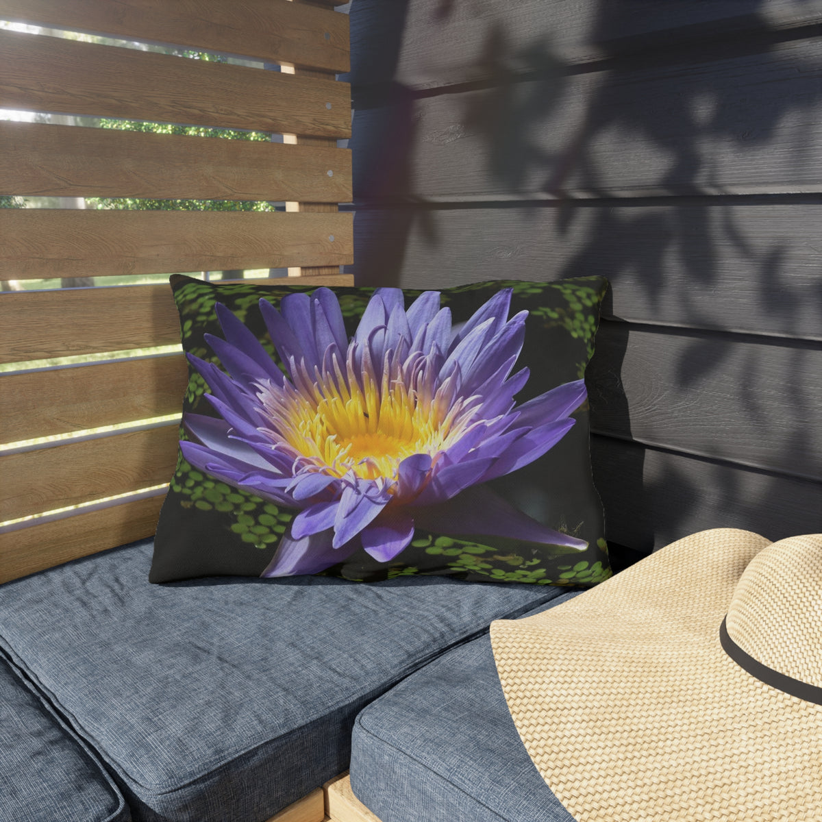 Water Lily Outdoor Pillow by Kim A. Bailey - Choice of 4 sizes
