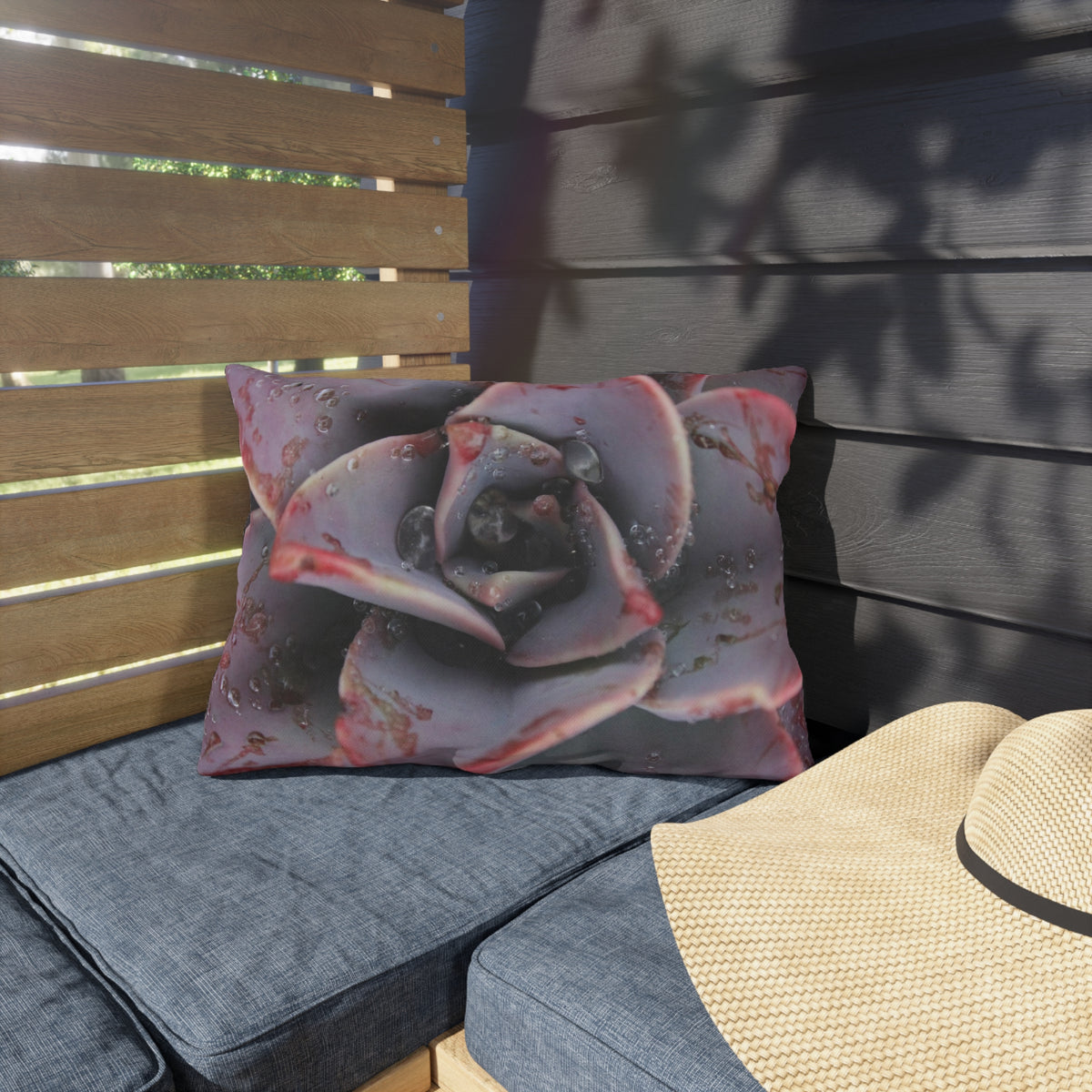 Outdoor Pillow "Red Succulent" by Kim A. Bailey - Choice of 4 sizes
