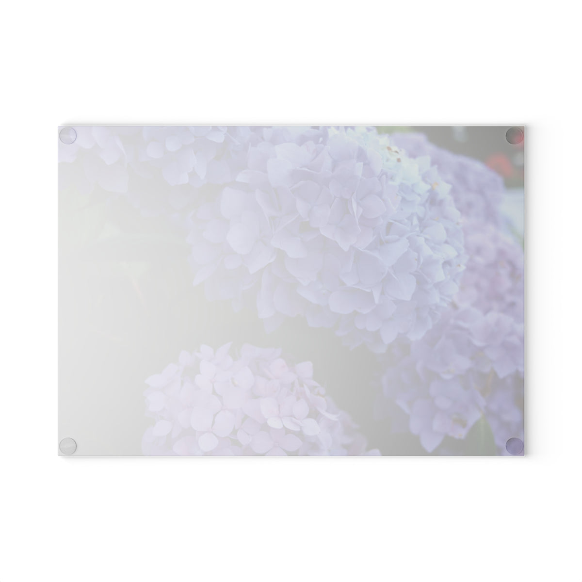 Purple Hydrangea Glass Cutting Board - Floral Kitchen Decor