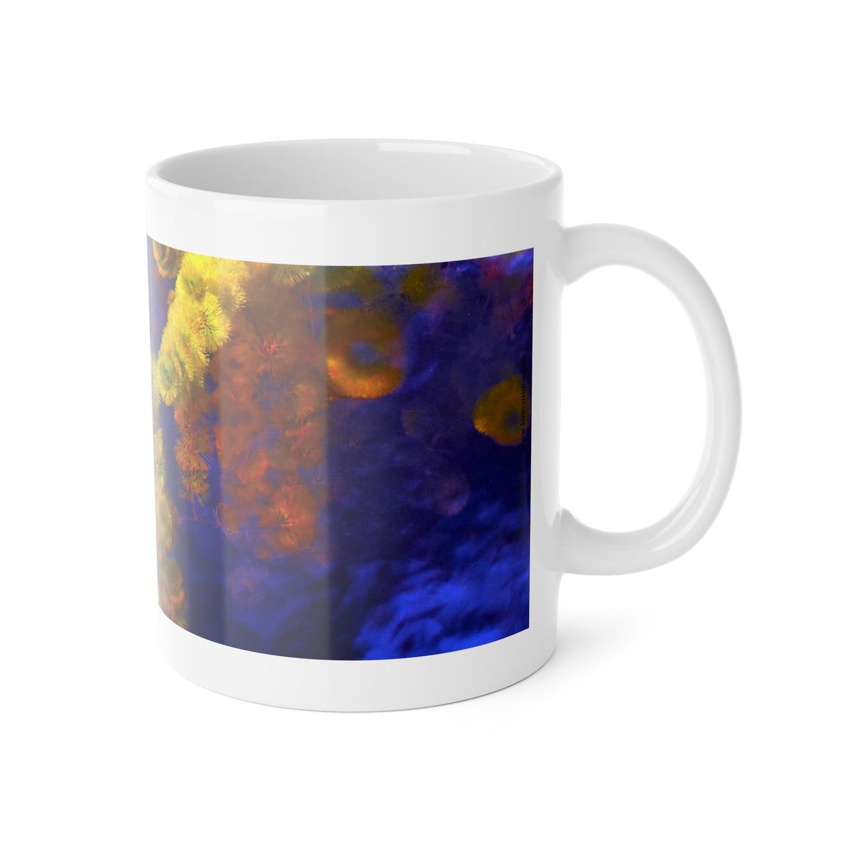Ceramic Mug, 11 oz "Yellow and Purple" by Kim A. Bailey