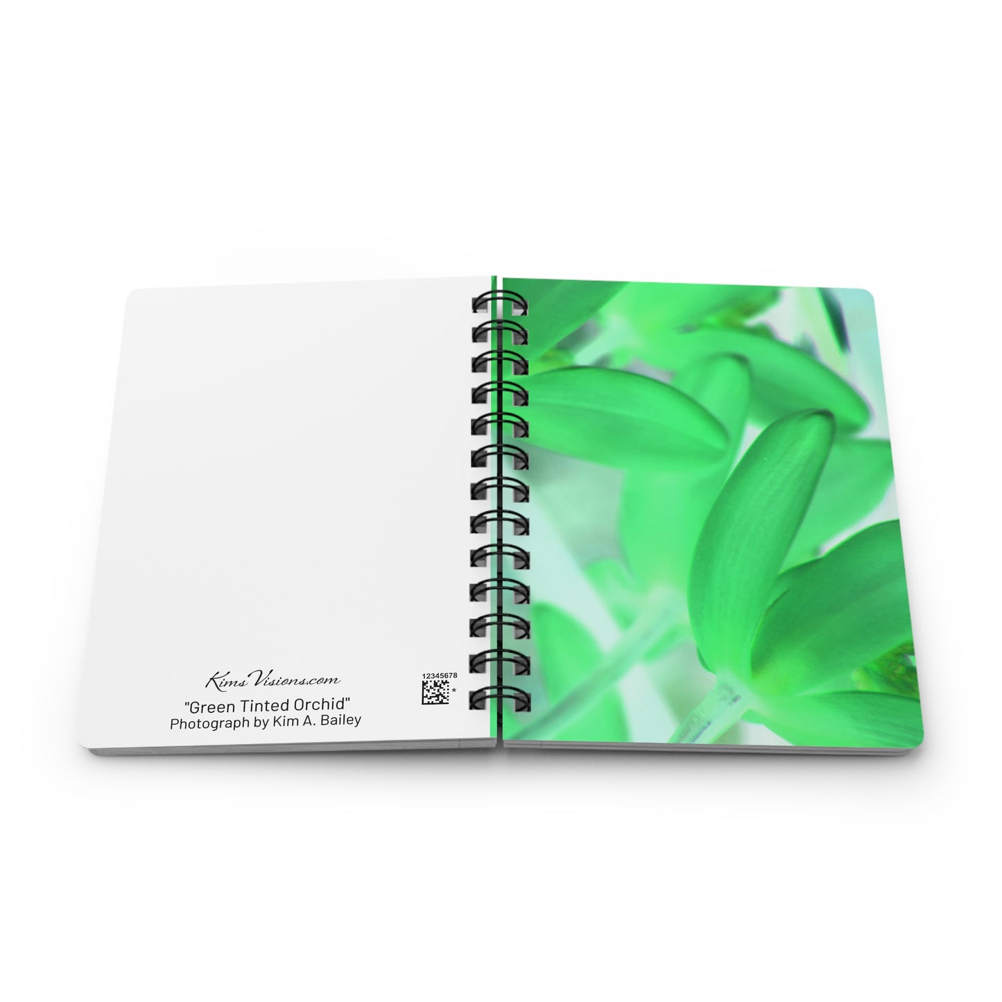 Green Spiral Bound Journal — Floral Notebook for Notes & Journaling