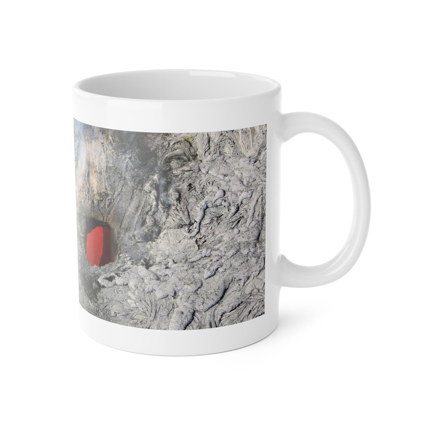 White Ceramic Mug, 11oz "Lava Tube" by Kim A. Bailey
