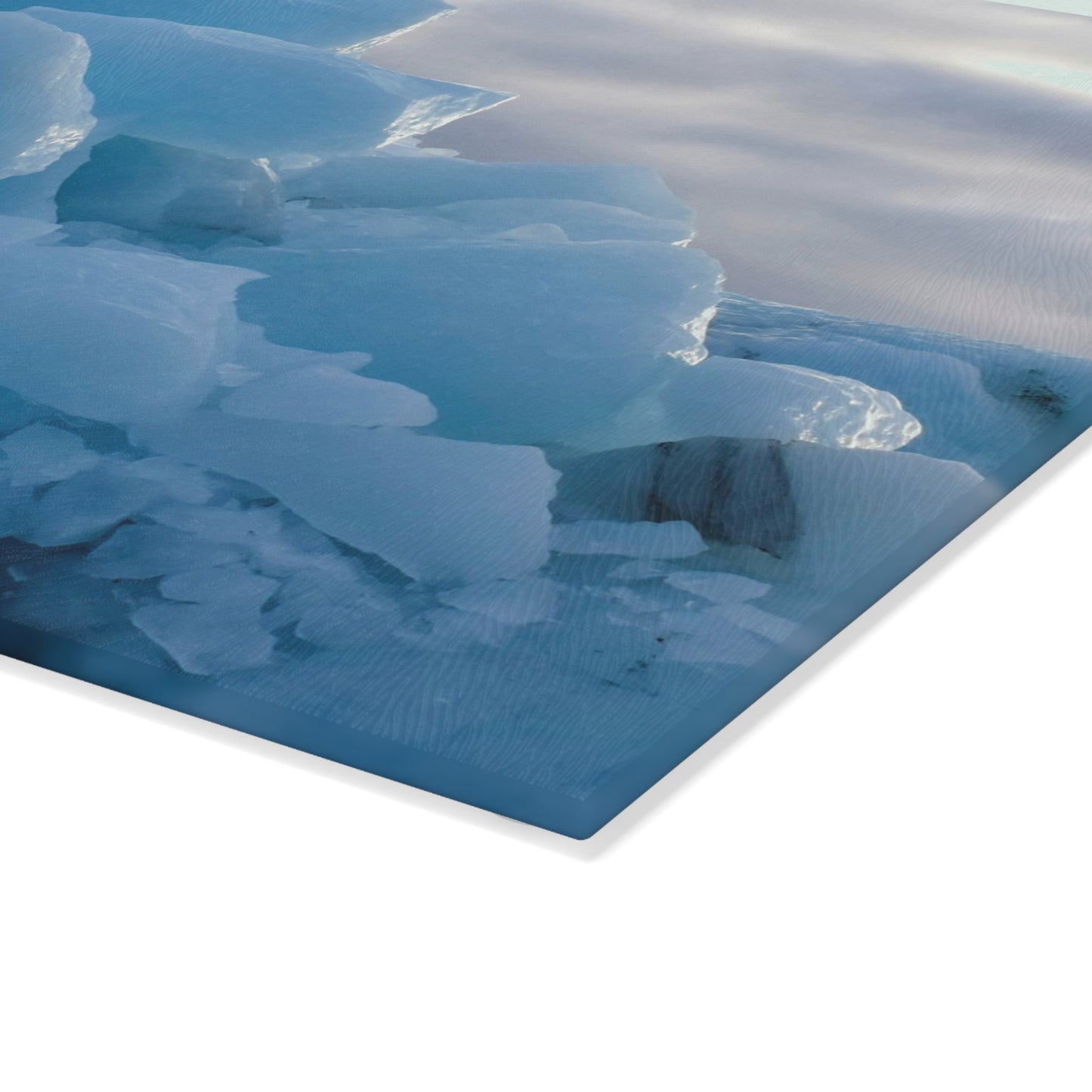 Blue Ice Photo Glass Cutting Board - Arctic Iceberg Kitchen Décor