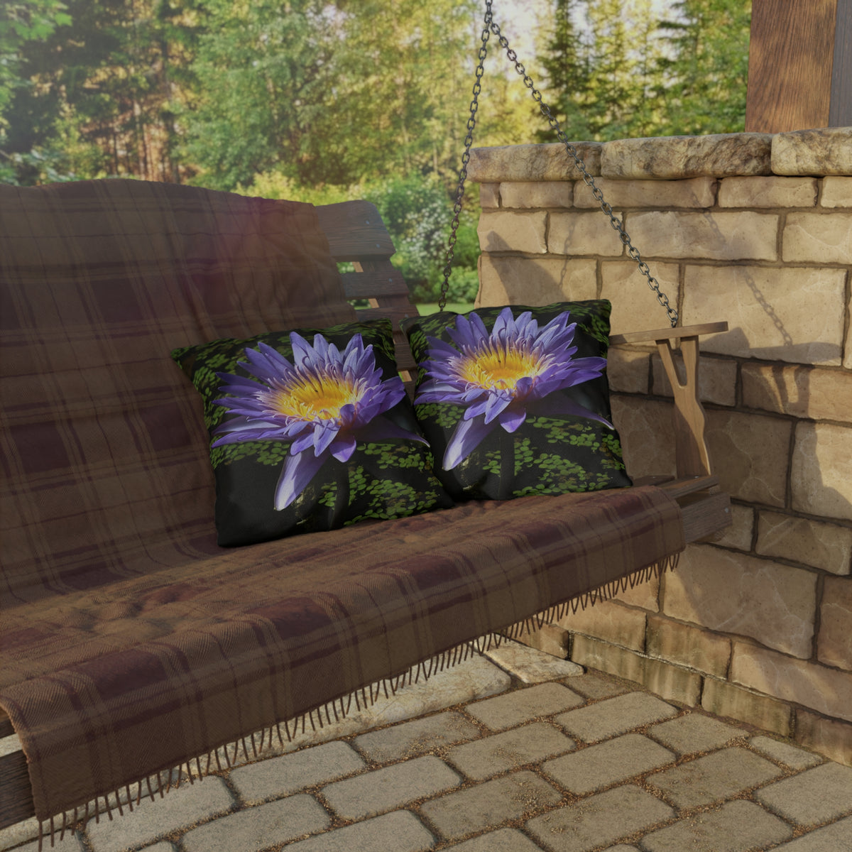 Water Lily Outdoor Pillow by Kim A. Bailey - Choice of 4 sizes