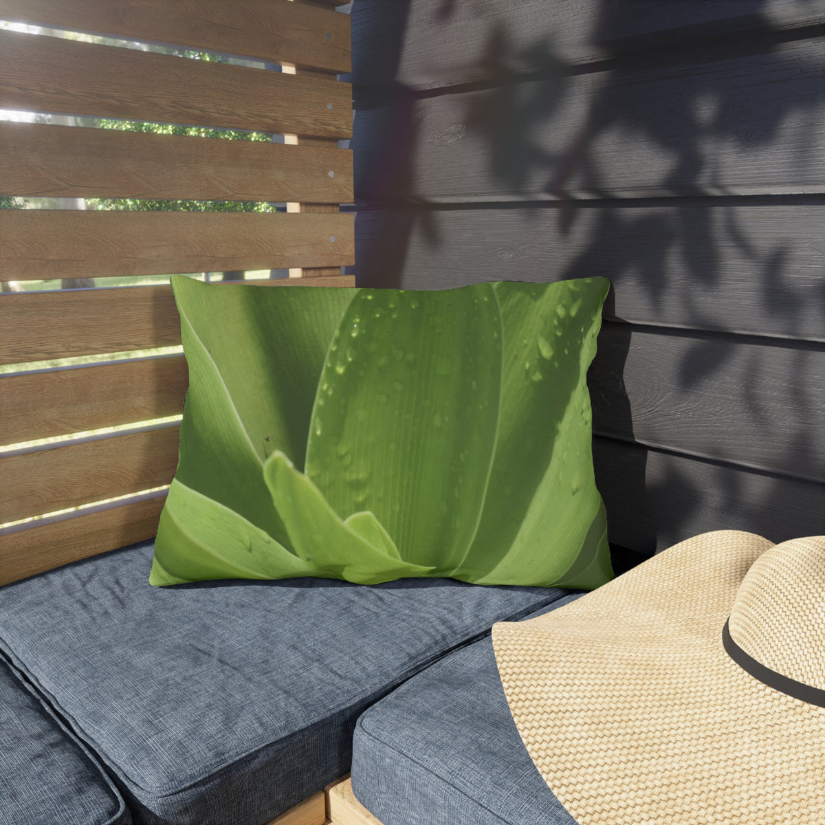 Outdoor Pillow "Green Leaves" a Photograph by  Kim A. Bailey - Choice of 4 sizes