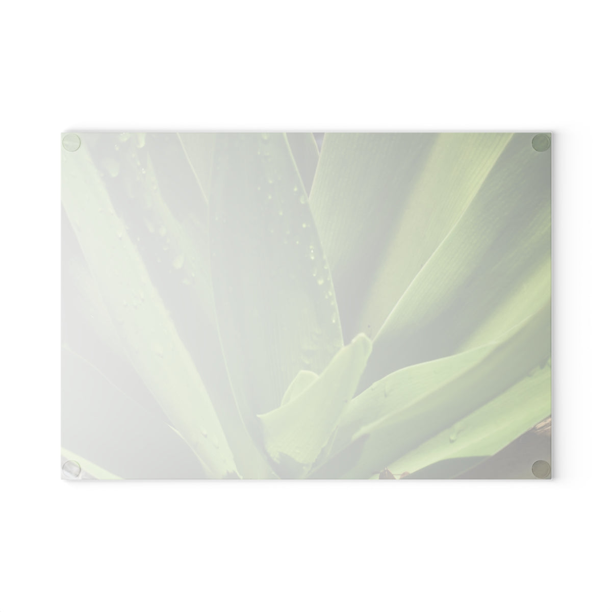 Green Leaf Pattern Glass Cutting Board - Green Kitchen Decor