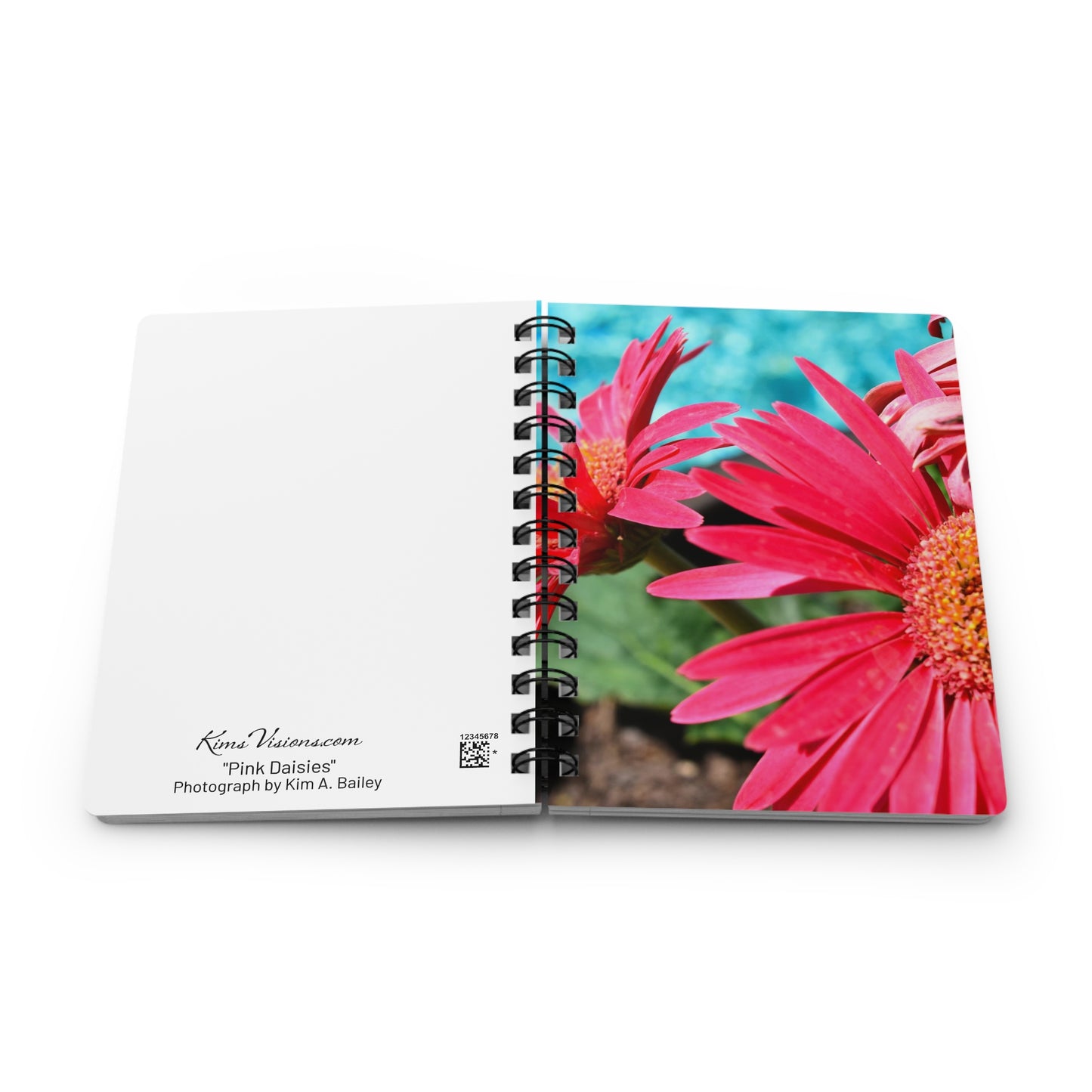 Spiral Notebook "Pink Daisies" Photograph by Kim A. Bailey