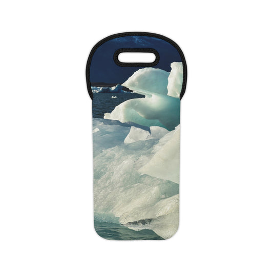 Wine Tote Bag, "Glacier Ice" Photograph by Kim A. Bailey