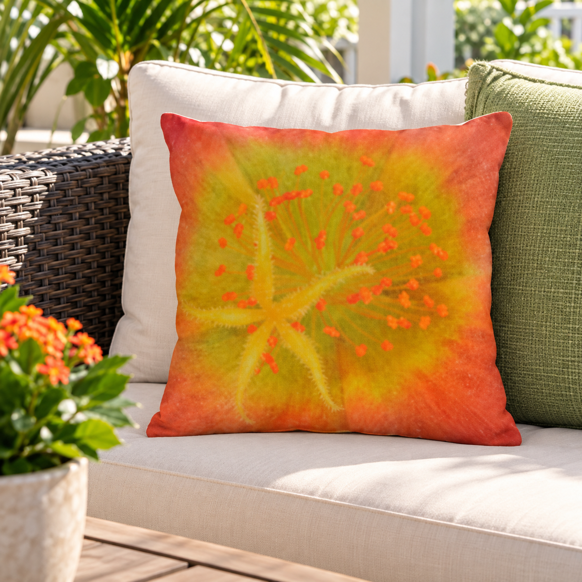 Outdoor Pillow "Yellow Stamen" by Kim A. Bailey - Choice of 4 sizes