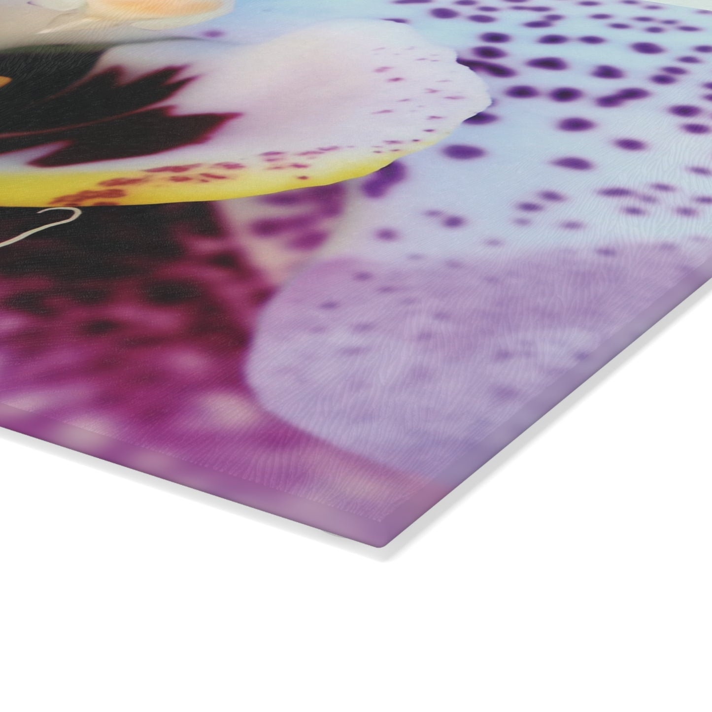 Purple Orchid Macro Glass Cutting Board - Floral Kitchen Decor