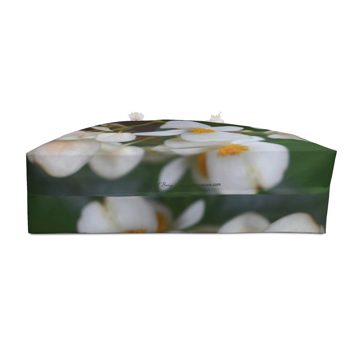 Weekender Tote Bag - “White Begonias” by Kim A. Bailey