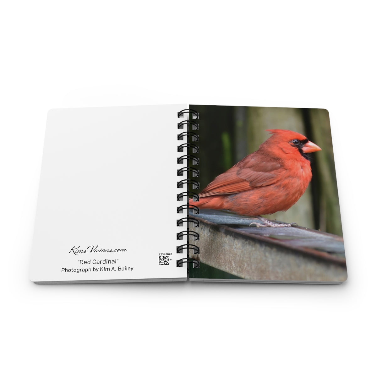 Red Cardinal Spiral Notebook - Ruled Line Photo By Kim A. Bailey