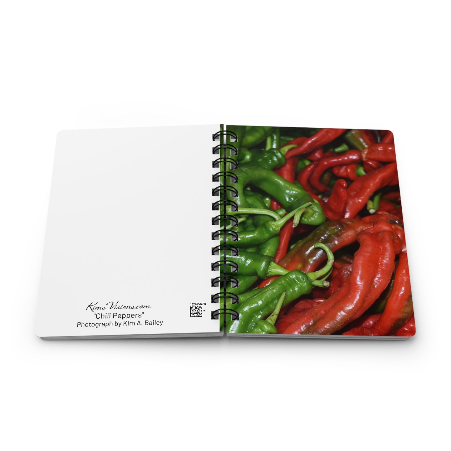 Spiral Notebook - Ruled Line "Chili Peppers" Photograph by Kim A. Bailey