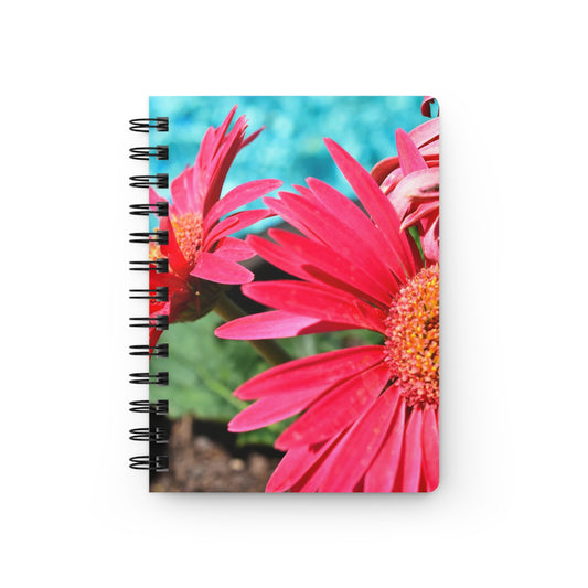 Spiral Notebook "Pink Daisies" Photograph by Kim A. Bailey