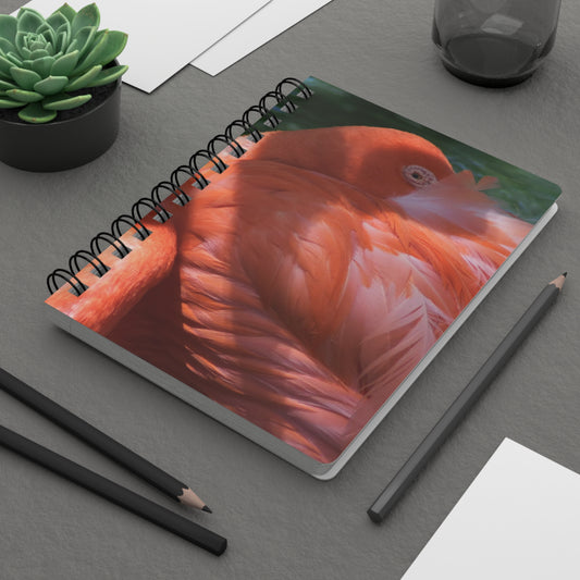 Pink Flamingo Spiral Bound Journal — Avian Notebook for Notes & Journaling