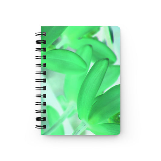Green Spiral Bound Journal — Floral Notebook for Notes & Journaling
