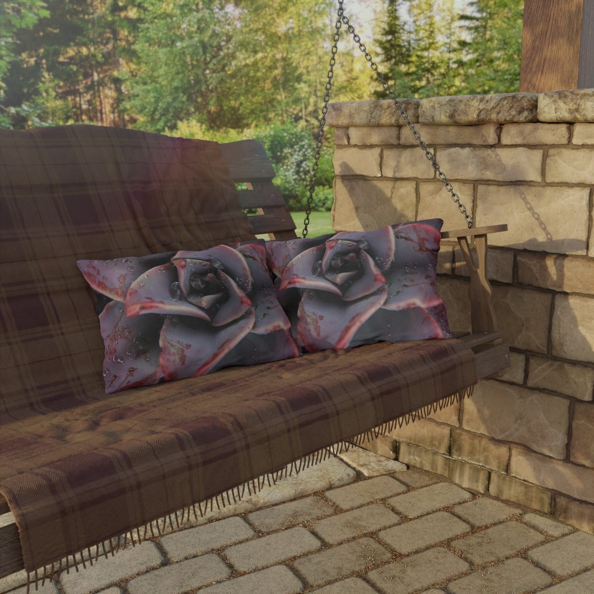 Outdoor Pillow "Red Succulent" by Kim A. Bailey - Choice of 4 sizes