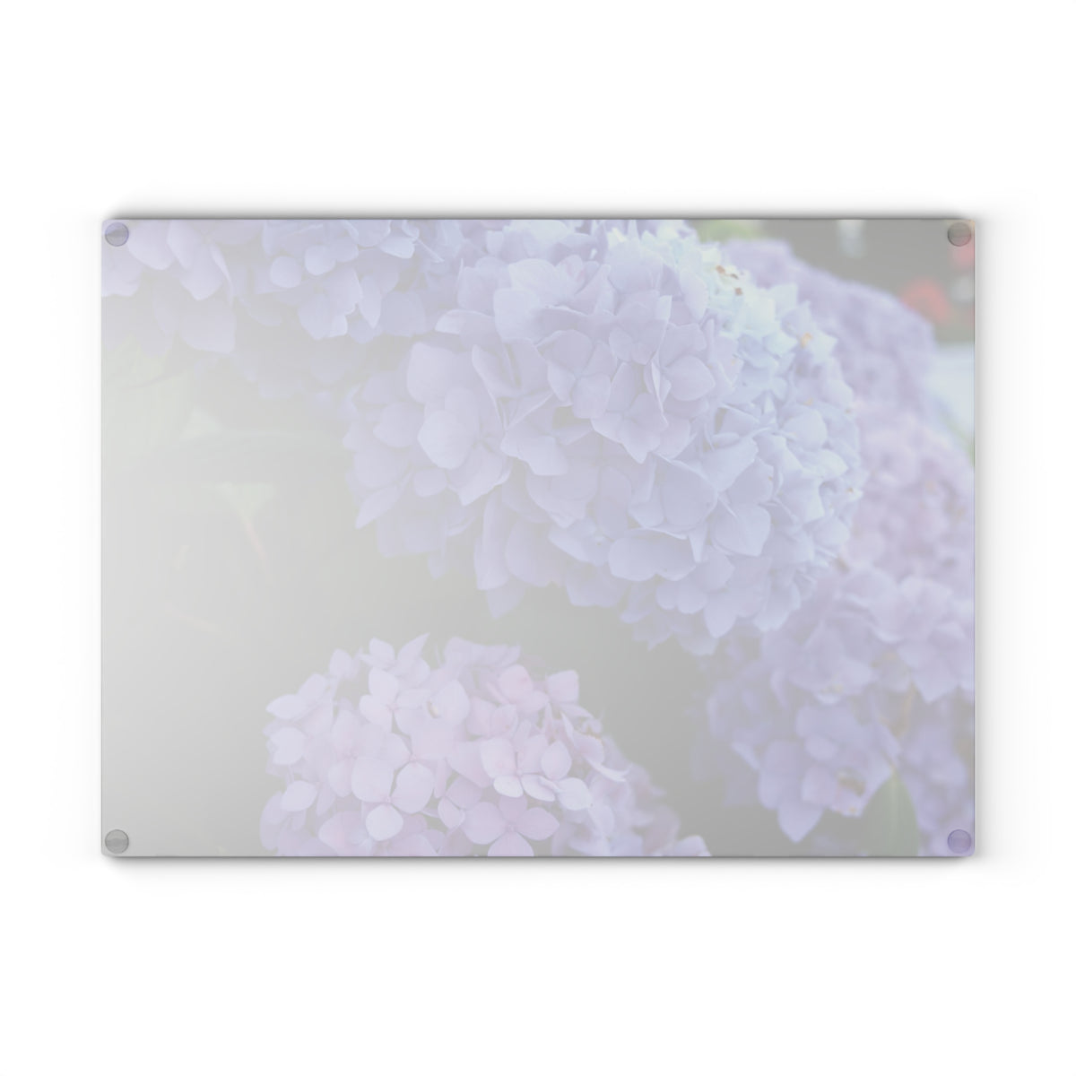 Purple Hydrangea Glass Cutting Board - Floral Kitchen Decor