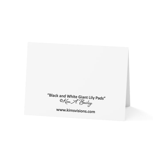 Blank Photo Note Cards, "Giant Water Lily Pads" a Black and White Photograph by Kim A. Bailey
