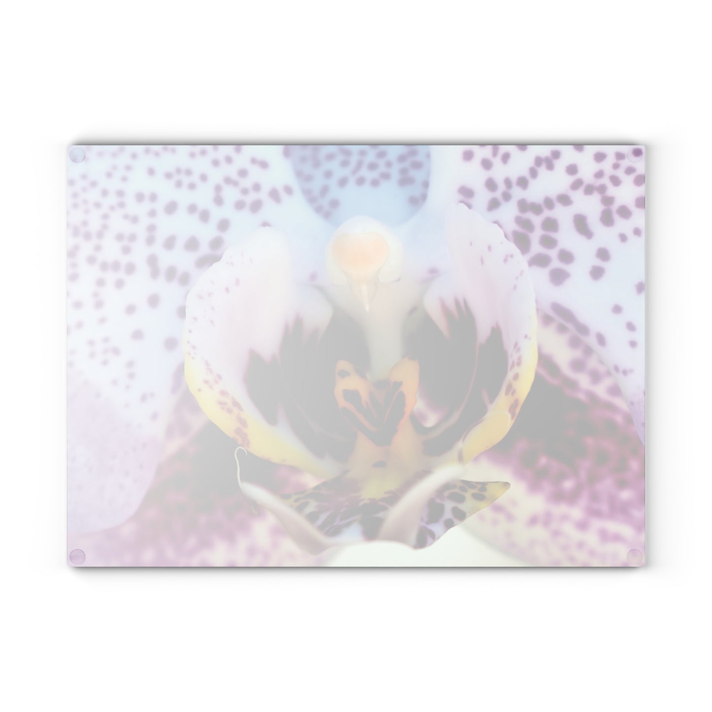Purple Orchid Macro Glass Cutting Board - Floral Kitchen Decor