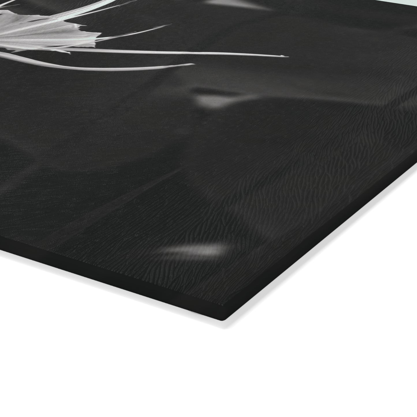 Glass Cutting Board — Black and White Alligator Lily Floral Kitchen Decor