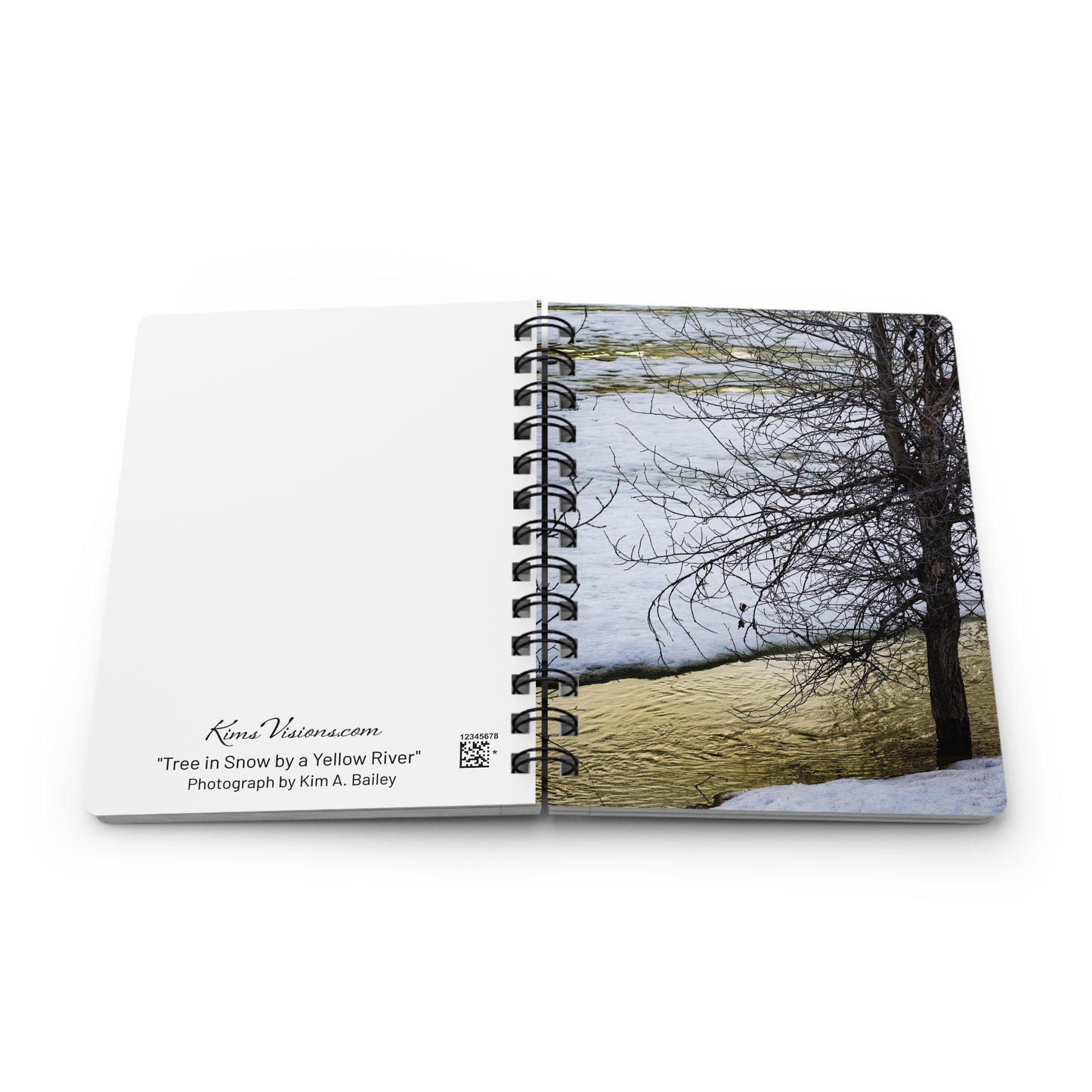 Spiral Notebook - Ruled Line - "Tree is Snow by Yellow River" by Kim Bailey
