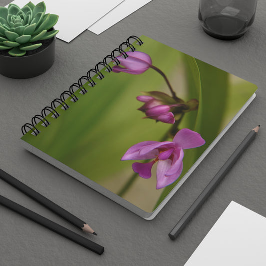 Where Beautiful Ideas Bloom -Spiral Notebook "Tiny Ground Orchid"