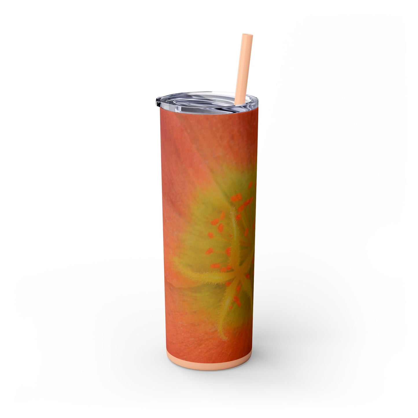 20 oz. Skinny Tumbler with Straw Featuring "Yellow Stamen" Photograph by Kim A. Bailey