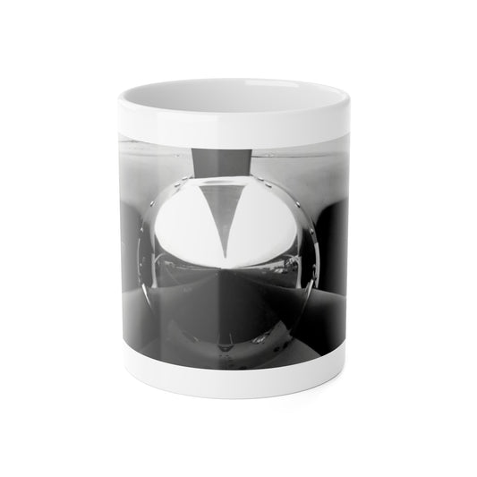White Ceramic Mug, 11 oz "Propeller" by Kim A. Bailey
