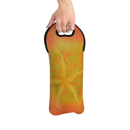 Wine Tote Bag, "Yellow Stamen" Photograph by Kim A. Bailey