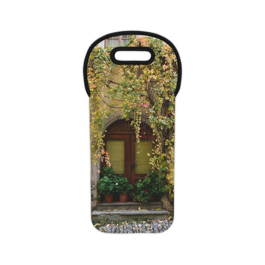 Wine Tote Bag, "Vines Over Door" Photograph by Kim A. Bailey